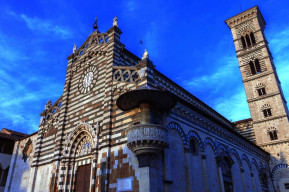 skyline di Prato al tramonto
